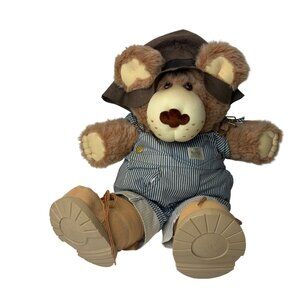 Furskins Vintage Plush Bear Xavier Roberts 1980s 22” Striped Overall